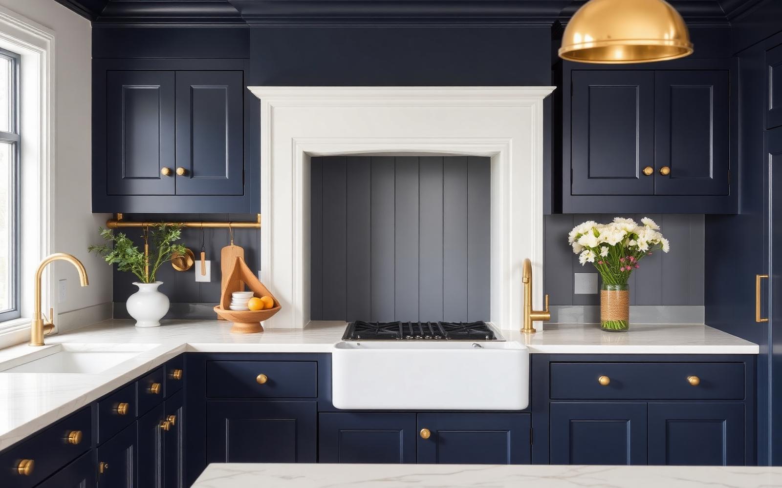 Shaker navy kitchen — Billingshurst